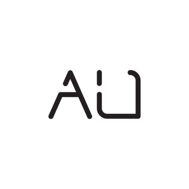 au ilk harf vektör logosu simgesi