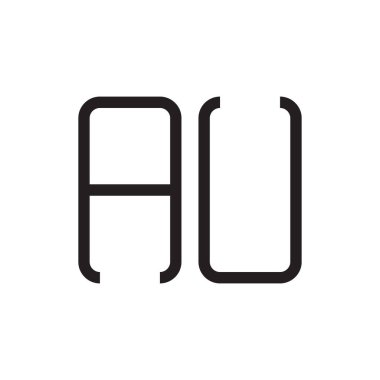 au ilk harf vektör logosu simgesi