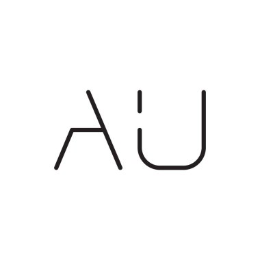 au ilk harf vektör logosu simgesi
