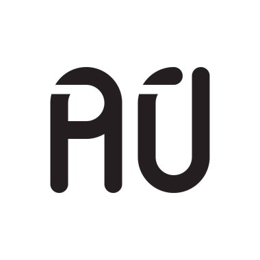 au ilk harf vektör logosu simgesi
