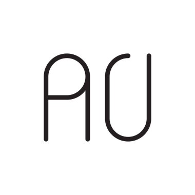 au ilk harf vektör logosu simgesi