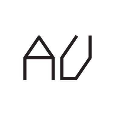 au ilk harf vektör logosu simgesi