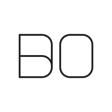 bo ilk harf vektör logo simgesi