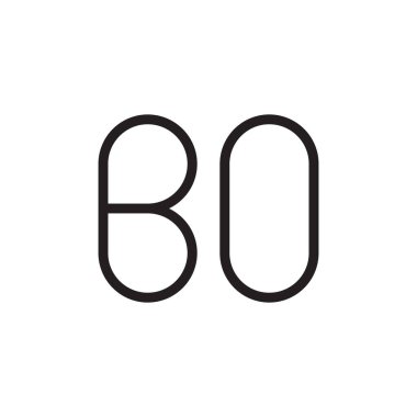bo ilk harf vektör logo simgesi