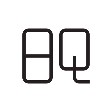 bq ilk harf vektör logo simgesi