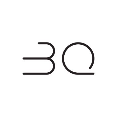 bq ilk harf vektör logo simgesi