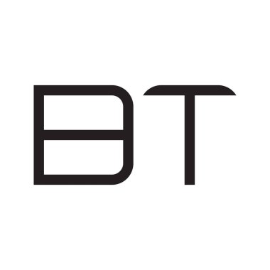 bt ilk harf vektör logo simgesi