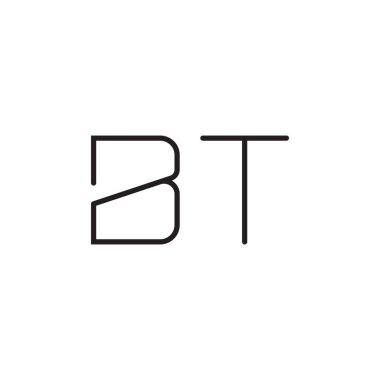 bt ilk harf vektör logo simgesi
