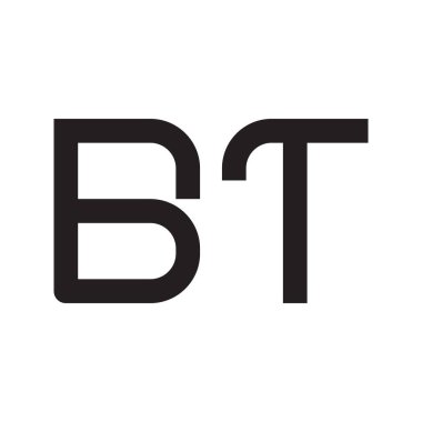 bt ilk harf vektör logo simgesi