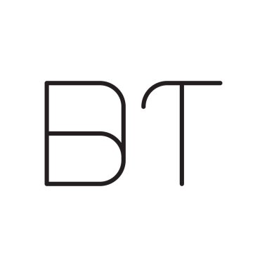bt ilk harf vektör logo simgesi