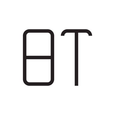 bt ilk harf vektör logo simgesi