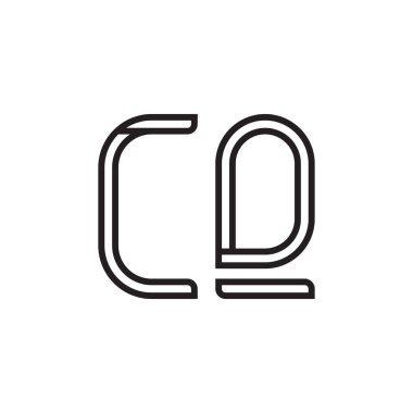 cq ilk harf vektör logo simgesi