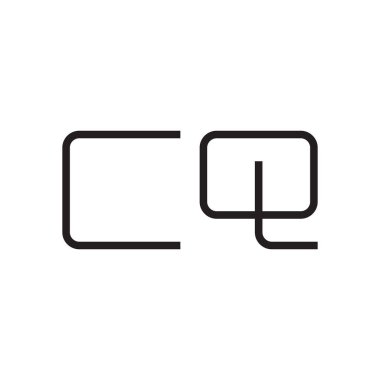 cq ilk harf vektör logo simgesi