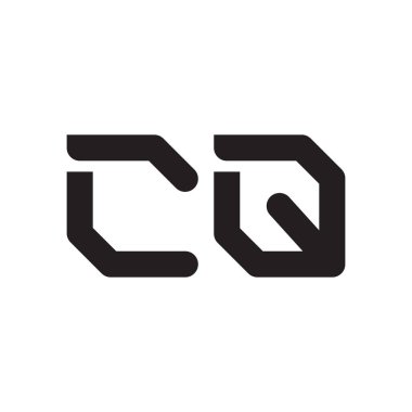 cq ilk harf vektör logo simgesi