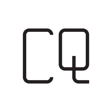 cq ilk harf vektör logo simgesi