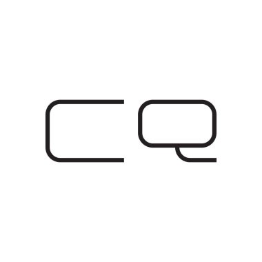 cq ilk harf vektör logo simgesi