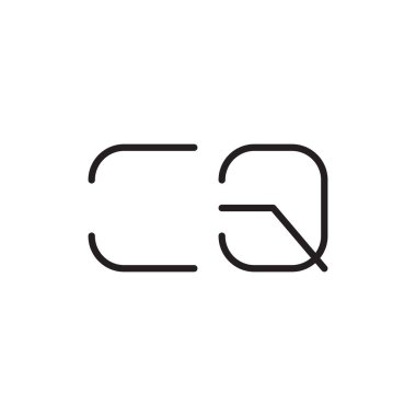 cq ilk harf vektör logo simgesi
