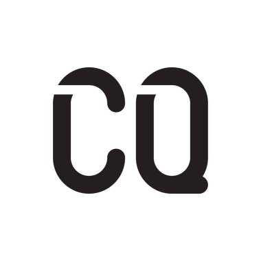 cq ilk harf vektör logo simgesi
