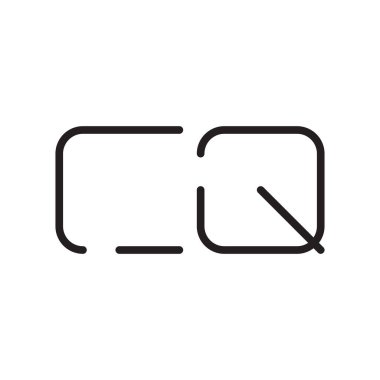 cq ilk harf vektör logo simgesi