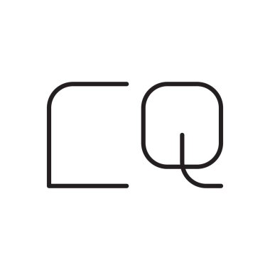 cq ilk harf vektör logo simgesi