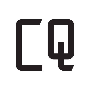 cq ilk harf vektör logo simgesi