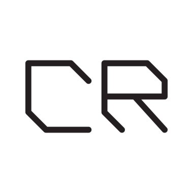 cr ilk harf vektör logo simgesi