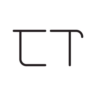 ct ilk harf vektör logo simgesi