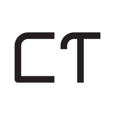 ct ilk harf vektör logo simgesi