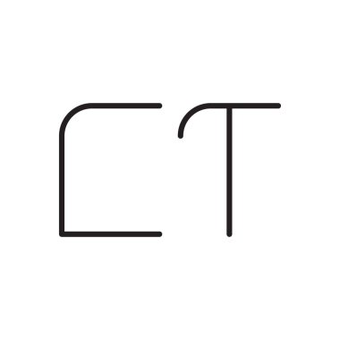 ct ilk harf vektör logo simgesi