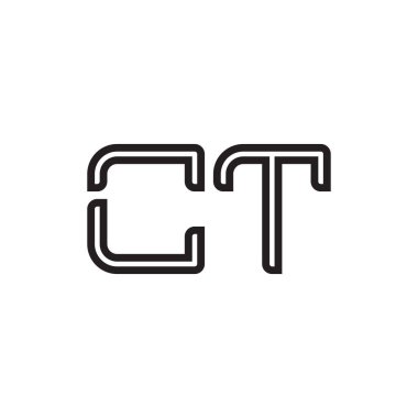 ct ilk harf vektör logo simgesi