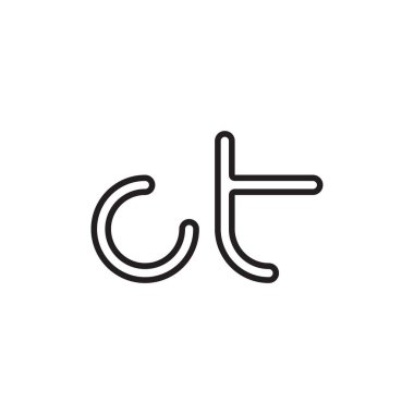 ct ilk harf vektör logo simgesi