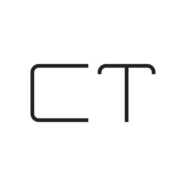 ct ilk harf vektör logo simgesi
