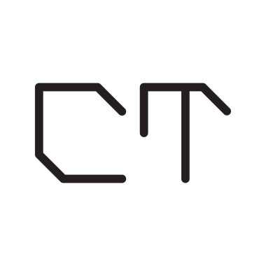 ct ilk harf vektör logo simgesi