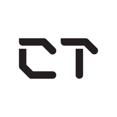 ct ilk harf vektör logo simgesi