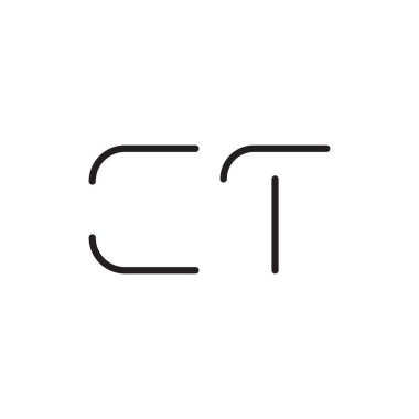 ct ilk harf vektör logo simgesi