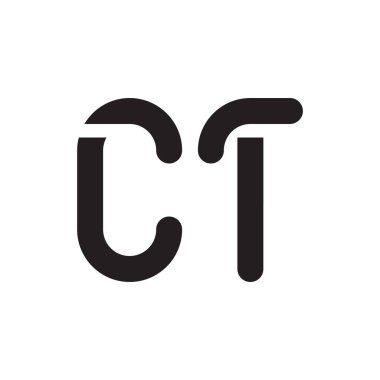 ct ilk harf vektör logo simgesi