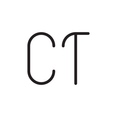ct ilk harf vektör logo simgesi