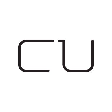 cu ilk harf vektör logo simgesi