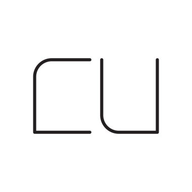 cu ilk harf vektör logo simgesi