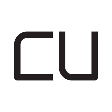 cu ilk harf vektör logo simgesi