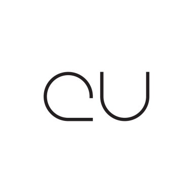 cu ilk harf vektör logo simgesi