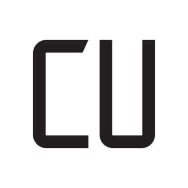 cu ilk harf vektör logo simgesi
