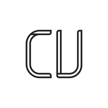 cu ilk harf vektör logo simgesi