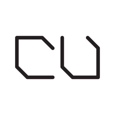 cu ilk harf vektör logo simgesi