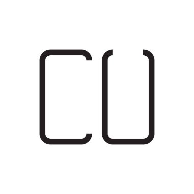 cu ilk harf vektör logo simgesi