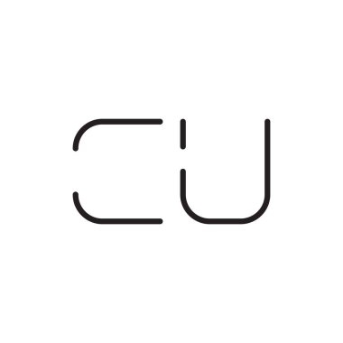 cu ilk harf vektör logo simgesi