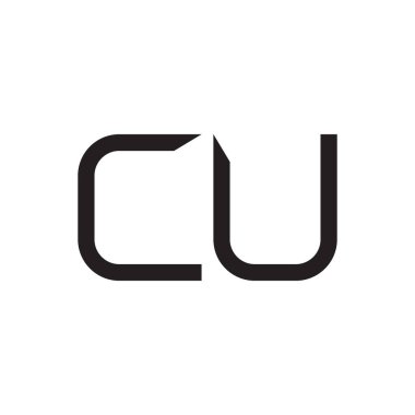 cu ilk harf vektör logo simgesi