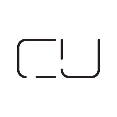 cu ilk harf vektör logo simgesi