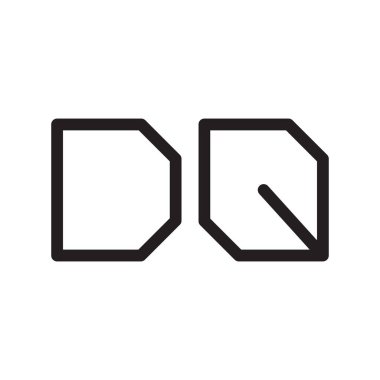 dq ilk harf vektör logo simgesi