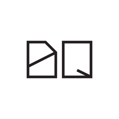 dq ilk harf vektör logo simgesi